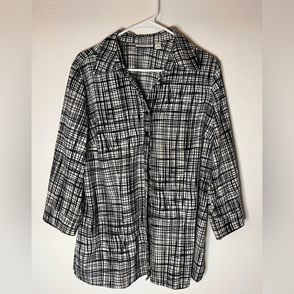 Croft & Barrow black dress button down shirt size L
